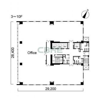 3階〜10階 平面図