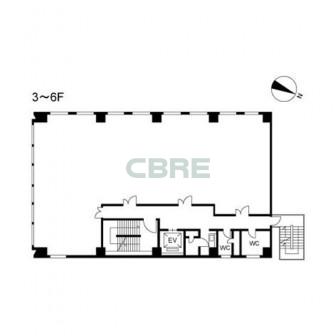 3階〜6階 平面図