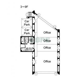 3階〜9階 平面図