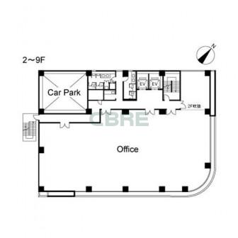 2階〜9階 平面図