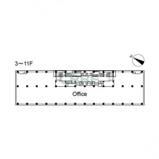3階〜11階 平面図