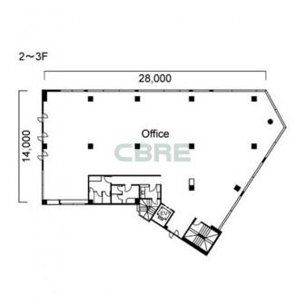2階〜3階 平面図