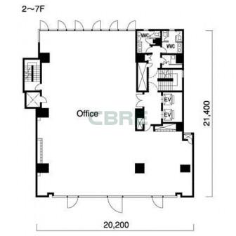 2階〜7階 平面図