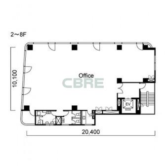2階〜8階 平面図