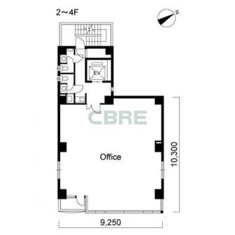 2階〜4階 平面図