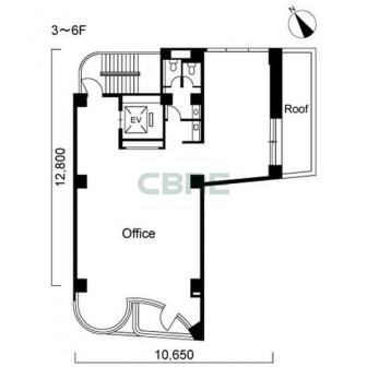 3階〜6階 平面図