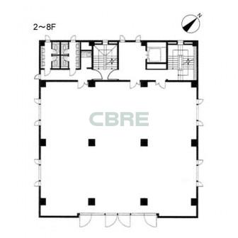 2階〜8階 平面図