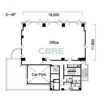 2階〜6階 平面図
