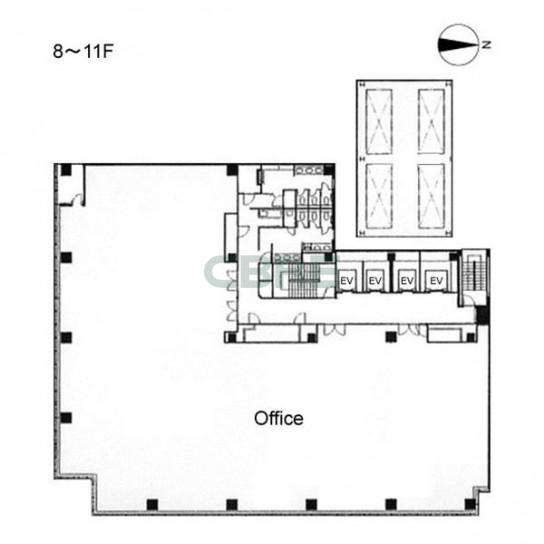 8階〜11階 平面図