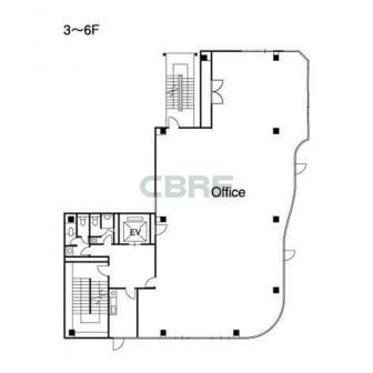 3階〜6階 平面図