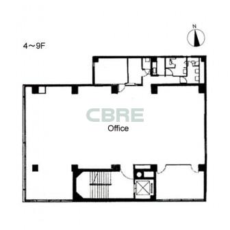 4階〜9階 平面図