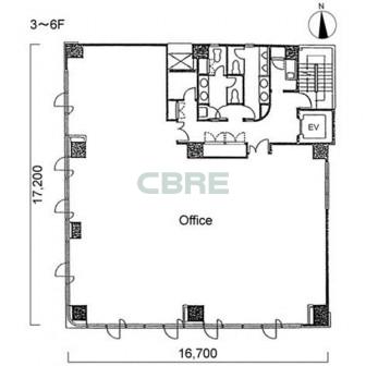 3階〜6階 平面図