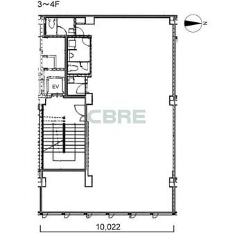 3階〜4階 平面図