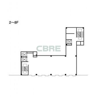 2階〜8階 平面図