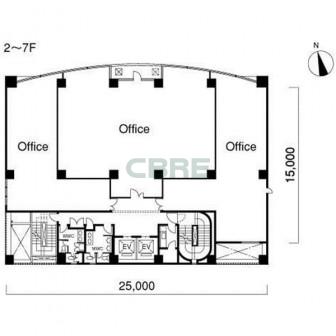 2階〜7階 平面図