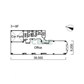 3階〜8階 平面図