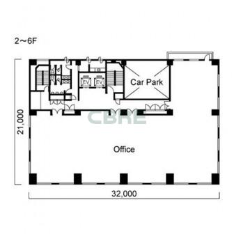 2階〜6階 平面図