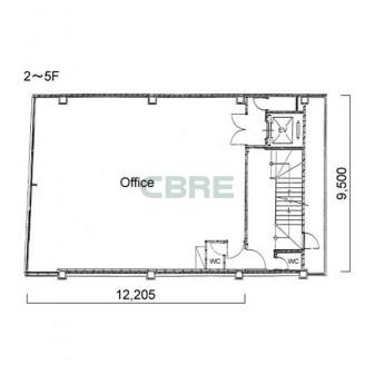 2階〜5階 平面図
