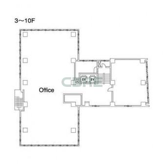3階〜10階 平面図