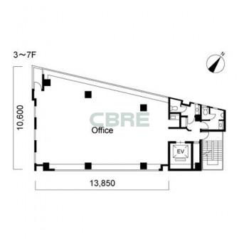 3階〜7階 平面図