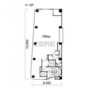 3階〜5階 平面図