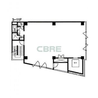 3階〜11階 平面図
