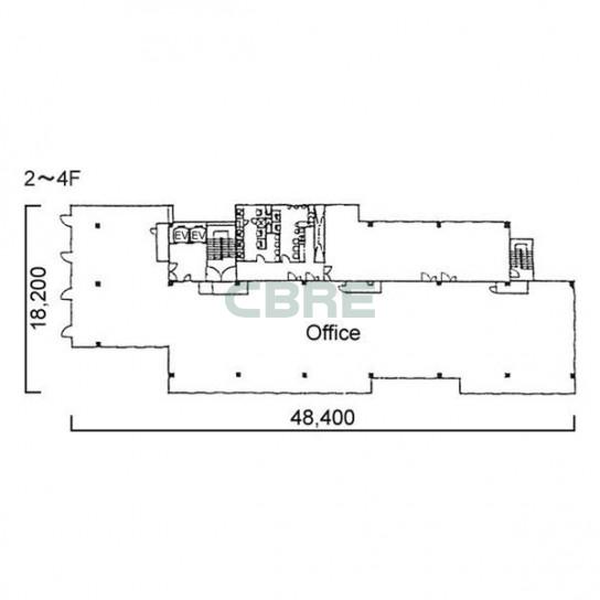 2階〜4階 平面図