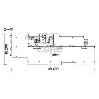 2階〜4階 平面図