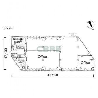 5階〜9階 平面図