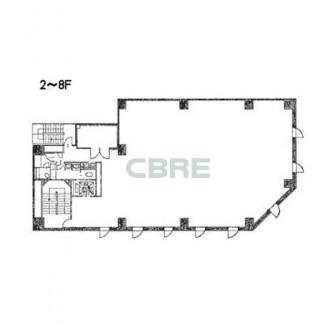 2階〜8階 平面図