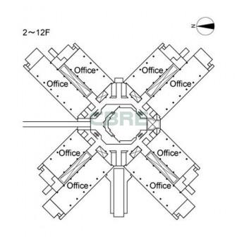 2階〜12階 平面図