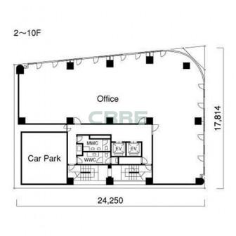 2階〜10階 平面図