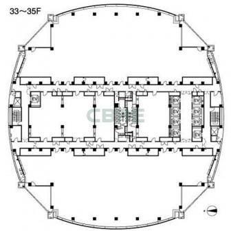 33階〜35階 平面図