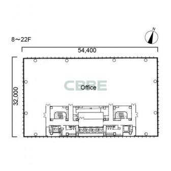 8階〜22階 平面図