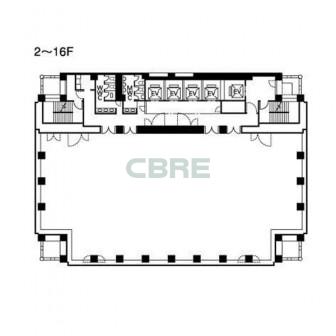 2階〜16階 平面図