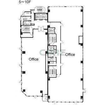 5階〜10階 平面図