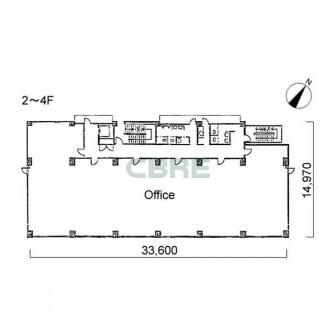 2階〜4階 平面図