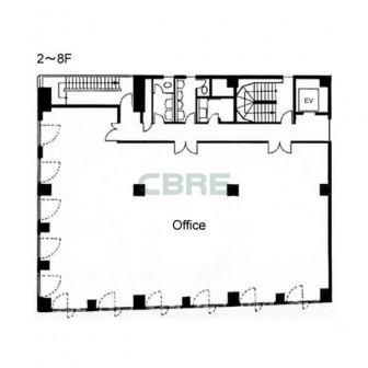 2階〜8階 平面図