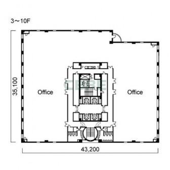 3階〜10階 平面図
