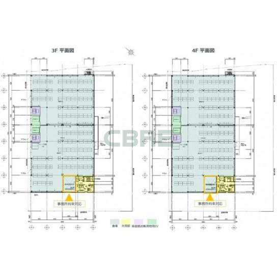 3階〜4階 平面図