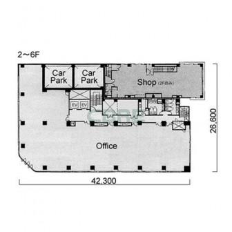 2階〜6階 平面図