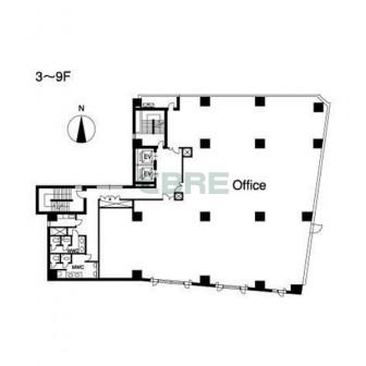 3階〜9階 平面図