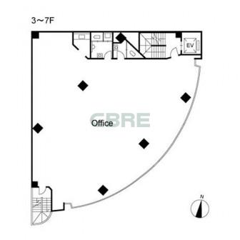 3階〜7階 平面図