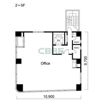 2階〜5階 平面図