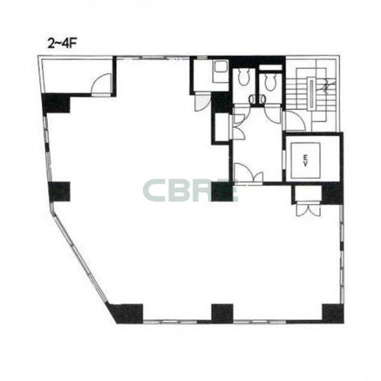2階〜4階 平面図
