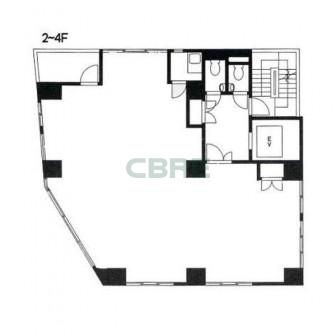 2階〜4階 平面図
