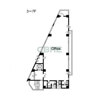 3階〜7階 平面図