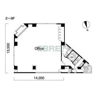 2階〜9階 平面図