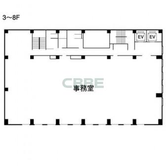 3階〜8階 平面図