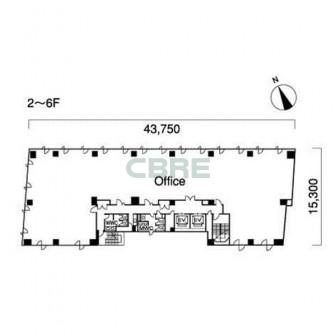 2階〜6階 平面図